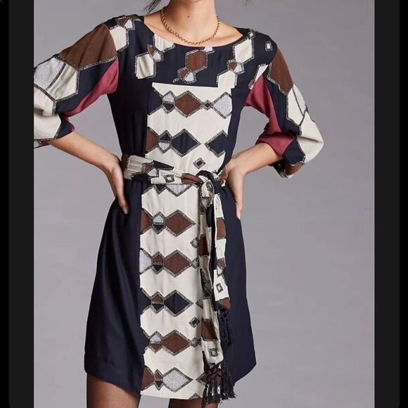 NWT Anthropologie Beaded Shift Mini Dress Small #224 - Picture 1 of 5
